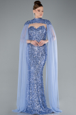 Abendkleid Lang Schuppig Indigo ABU4910