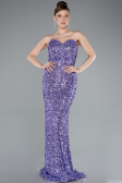 Abendkleid Lang Schuppig Lila ABU4910