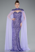 Abendkleid Lang Schuppig Lila ABU4910