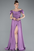 Lila Abschlusskleid Satin Lang ABU4508