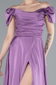 Lila Abschlusskleid Satin Lang ABU4508