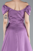 Lila Abschlusskleid Satin Lang ABU4508