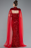 Abendkleid Lang Schuppig Rot ABU4910