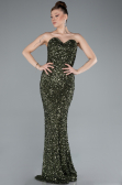 Abendkleid Lang Schuppig Khaki ABU4910