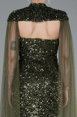 Abendkleid Lang Schuppig Khaki ABU4910