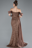Kupfer Abendkleid Schuppig Lang ABU4085