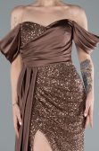 Kupfer Abendkleid Schuppig Lang ABU4085