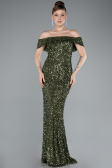 Khaki Abendkleid İm Meerjungfrau-Stil Schuppig Lang ABU4778