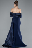 Abendkleid im Meerjungfrau-Stil Lang Marineblau ABU4920