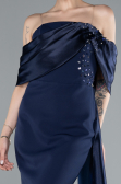 Abendkleid im Meerjungfrau-Stil Lang Marineblau ABU4920