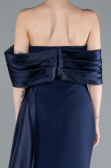 Abendkleid im Meerjungfrau-Stil Lang Marineblau ABU4920