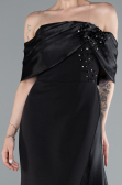 Abendkleid im Meerjungfrau-Stil Lang Schwarz ABU4920