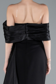 Abendkleid im Meerjungfrau-Stil Lang Schwarz ABU4920