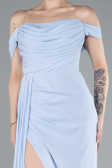 Abendkleid Lang Chiffon Eisblau ABU4925