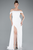 Abendkleid Lang Chiffon Weiß ABU4925