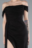 Abendkleid Lang Chiffon Schwarz ABU4925