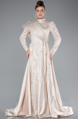 Hijab-Abendkleid Lang Beige ABU4932