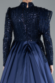 Hijab-Abendkleid Lang Marineblau ABU4932