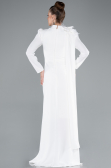 Hijab-Abendkleid Lang Weiß ABU4934