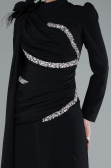 Hijab-Abendkleid Lang Schwarz ABU4934