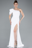 Weiß Abendkleid İm Meerjungfrau-Stil Chiffon Lang ABU4091
