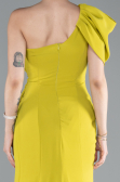 Pistaziengrün Abendkleid İm Meerjungfrau-Stil Chiffon Lang ABU4091