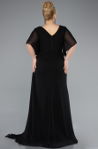 Abendgarderobe in Großen Größen Lang Chiffon Schwarz ABU4911