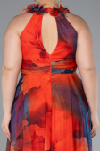 Abendkleid in Übergröße Lang Orange ABU4902