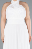 Kleider in Großen Größen Lang Chiffon Weiß ABU4951