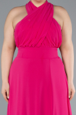 Kleider in Großen Größen Lang Chiffon Fuchsie ABU4951