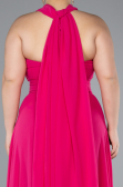 Kleider in Großen Größen Lang Chiffon Fuchsie ABU4951