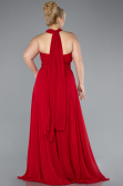 Kleider in Großen Größen Lang Chiffon Rot ABU4951