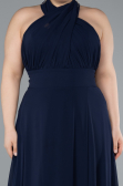 Kleider in Großen Größen Lang Chiffon Marineblau ABU4951