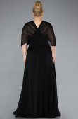 Kleider in Großen Größen Lang Chiffon Schwarz ABU4951