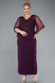Abendgarderobe in Großen Größen Midi Chiffon Violette ABK2333
