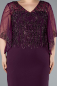 Abendgarderobe in Großen Größen Midi Chiffon Violette ABK2333