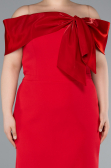 Partykleid in Übergröße Midi Rot ABK2321