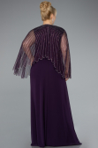 Violett dunkel Abendkleid İn Übergröße Chiffon Lang ABU4632