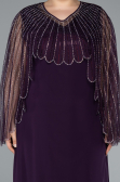 Violett dunkel Abendkleid İn Übergröße Chiffon Lang ABU4632
