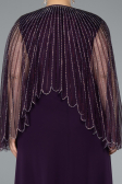 Violett dunkel Abendkleid İn Übergröße Chiffon Lang ABU4632