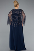 Marineblau Abendkleid İn Übergröße Chiffon Lang ABU4888