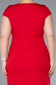 Partykleid in Übergröße Midi Rot ABK2340