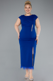 Partykleid in Übergröße Midi Sächsischblau ABK2340