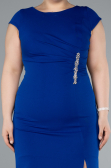 Partykleid in Übergröße Midi Sächsischblau ABK2340