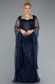 Abendkleid in Übergröße Lang Marineblau ABU4945
