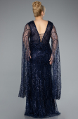 Abendkleid in Übergröße Lang Marineblau ABU4945
