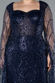 Abendkleid in Übergröße Lang Marineblau ABU4945