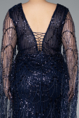 Abendkleid in Übergröße Lang Marineblau ABU4945