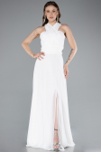 Abschlusskleid Lang Chiffon Weiß ABU4965