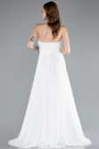 Abschlusskleid Lang Chiffon Weiß ABU4966